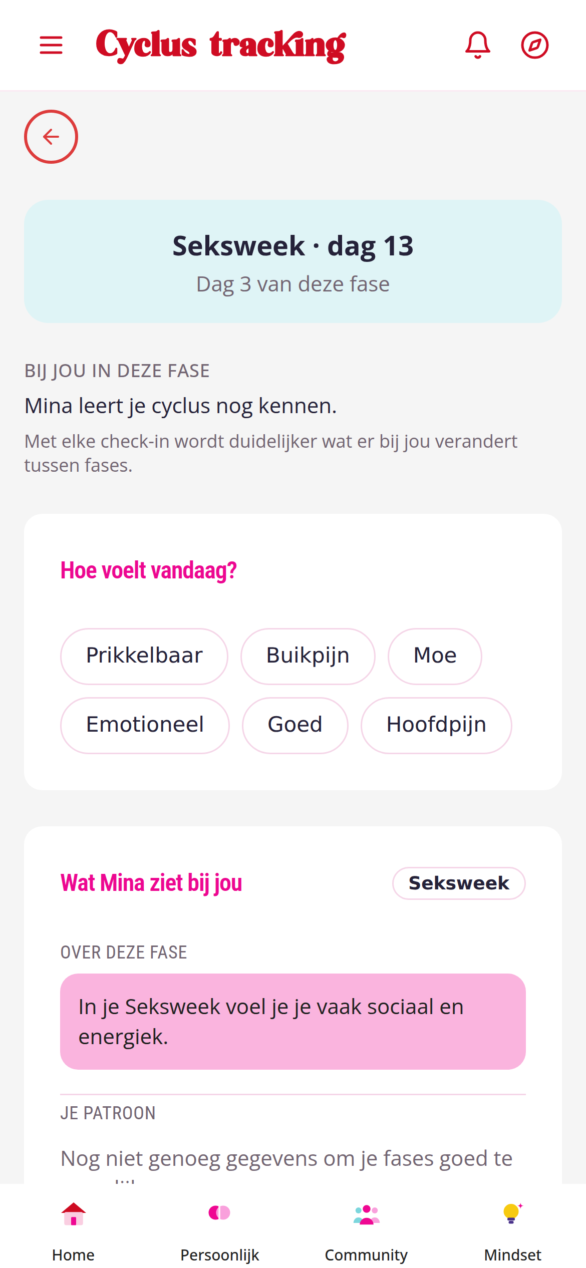 De cyclustracker met je huidige fase