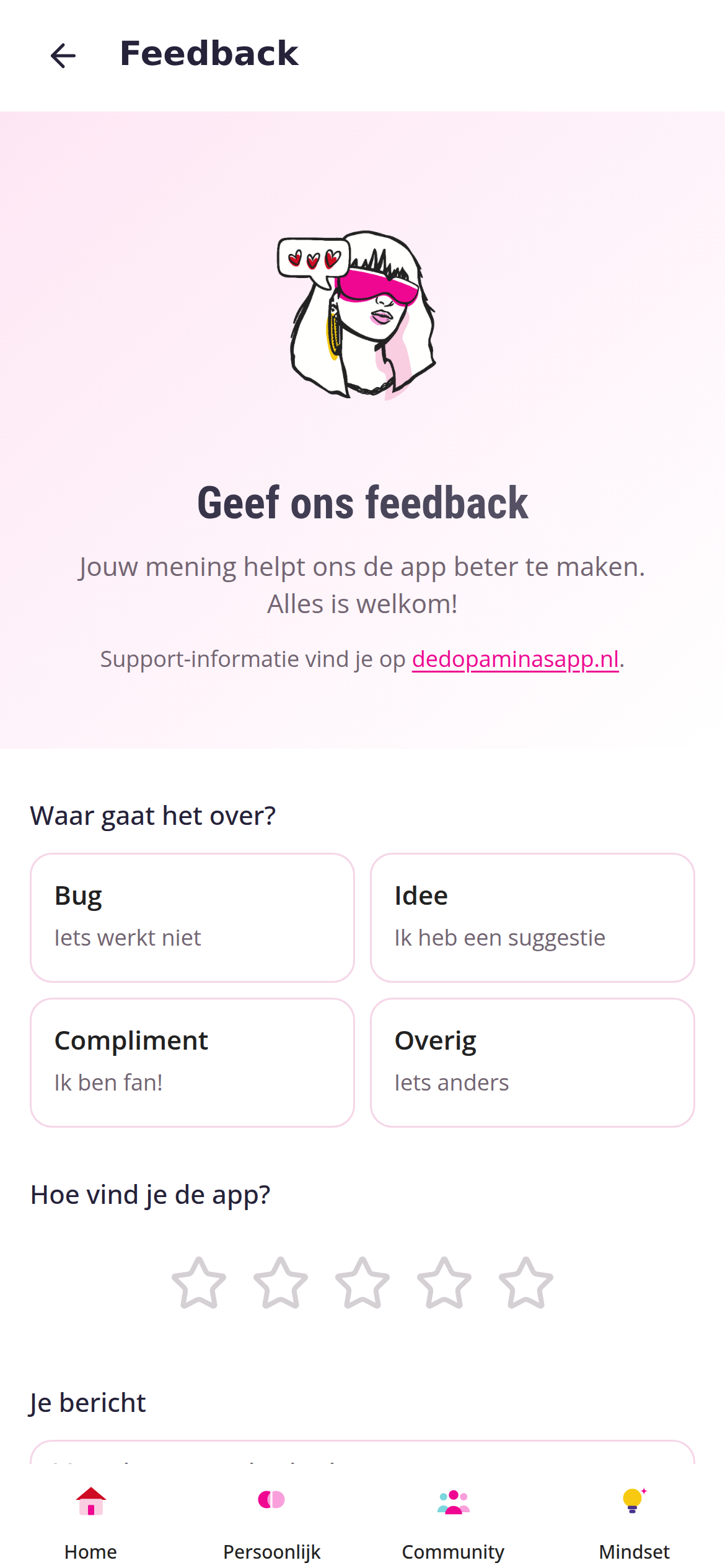 Feedback geven over de app