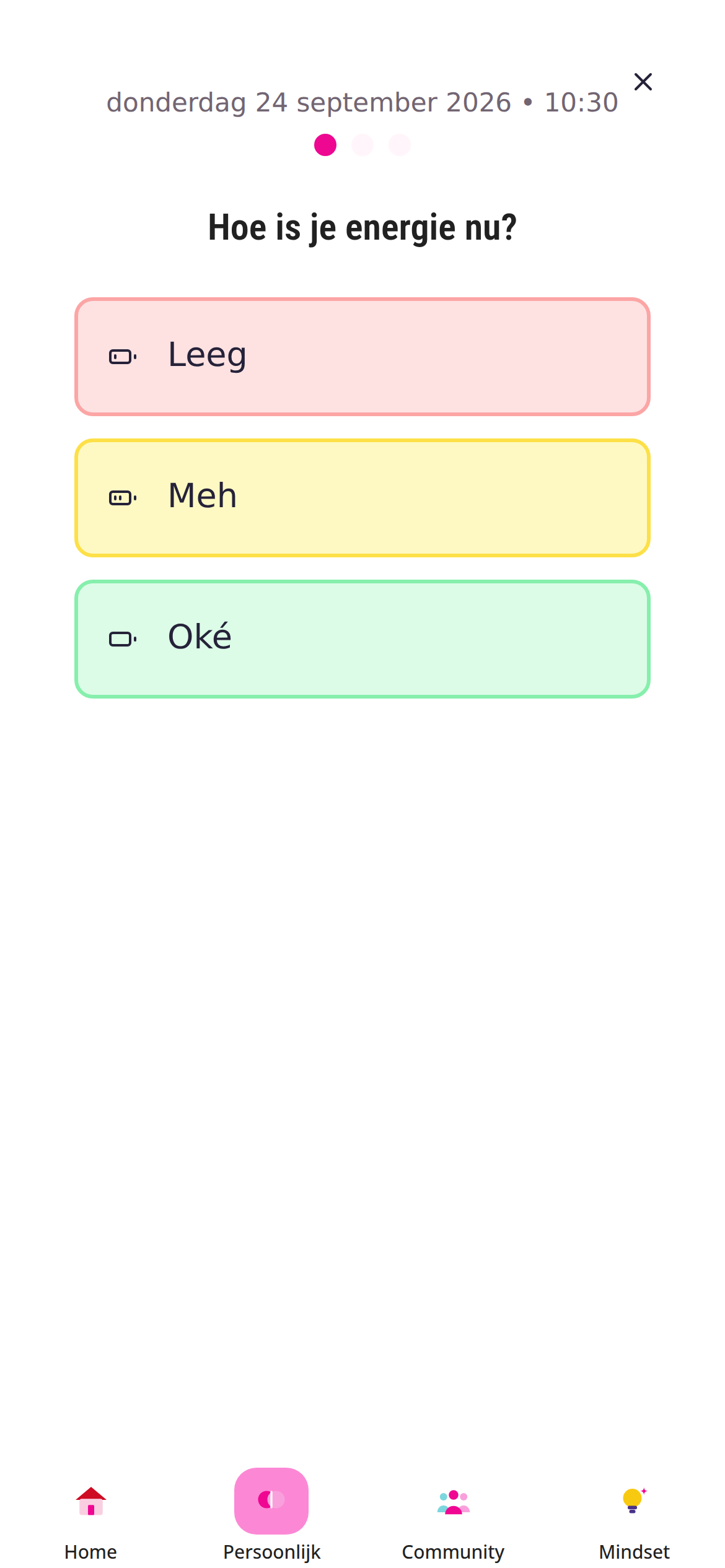Quick check-in: hoe is je energie nu?